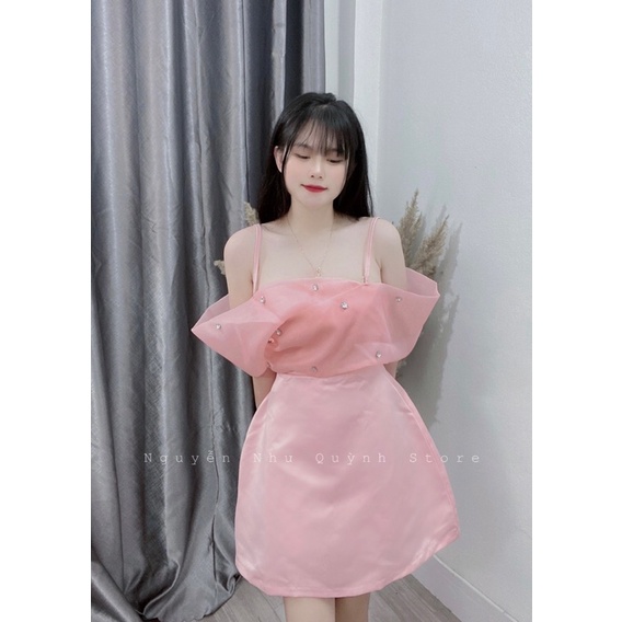 Váy Tacta Trễ Vai Đính Đá