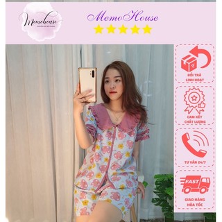 Đồ Bộ pijama Tơ Đũi Xốp Tiểu Thư In hình dễ thương - form Đùi 40-60kg