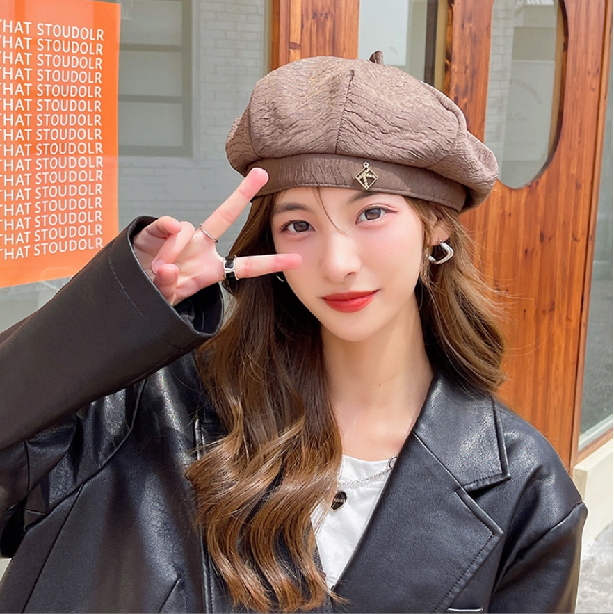 Mộc® Mũ nồi beret vải nhún thời trang phong cách Hàn Quốc mới