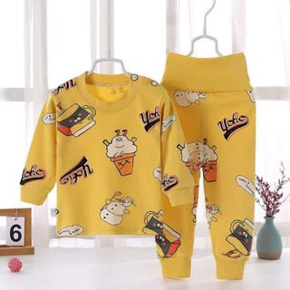 bộ cotton len cạp cao cho bé