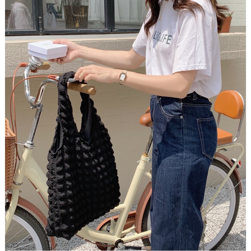 Túi Tote xốp ô vuông Ulzzang Bigsize 3 màu ,Túi đeo vai có lớp lót hàng cao cấp