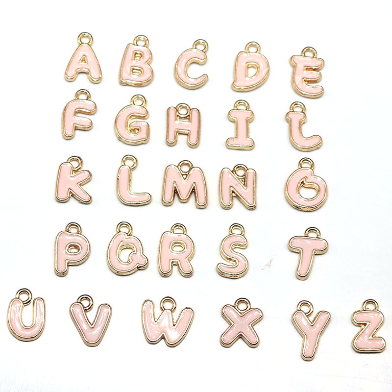 Bộ 26 Mặt Dây Chuyền Hình Chữ Cái Alphabet Bằng Hợp Kim