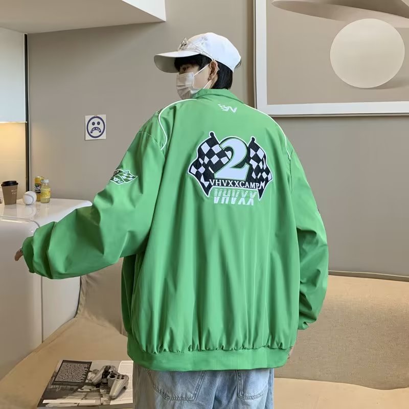 Áo Khoác nam Form Rộng Phong Cách Vintage Hàn Quốc Cho Cặp Đôi áo khoác bomber nữ áo khoác dây kéo áo varsity jacket nam