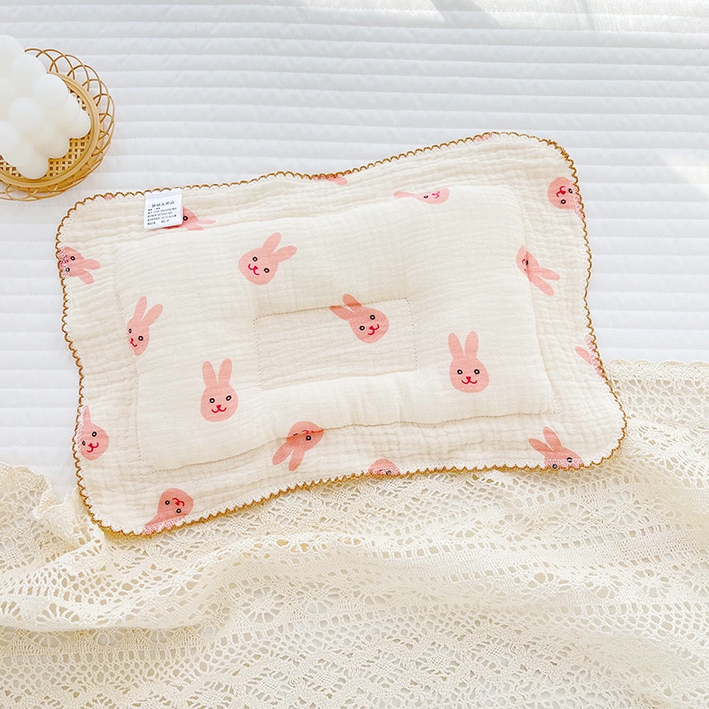 Gối Sơ Sinh/ Gối Chống Bẹt Đầu Cho Bé Chất Liệu Xô Cotton Ruột Bông Êm Ái- KT 23*33cm LBG8009