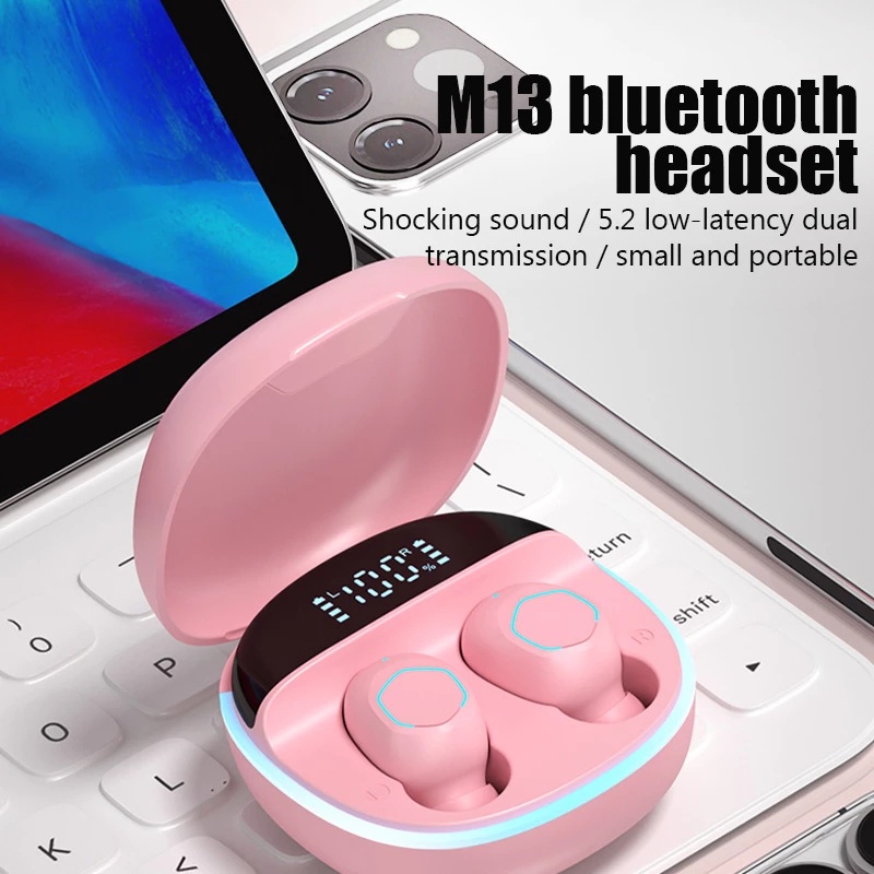 Tai Nghe Nhét Tai Bluetooth 5.2 Không Dây Vitog M13 Âm Thanh Siêu Trầm Và Phụ Kiện