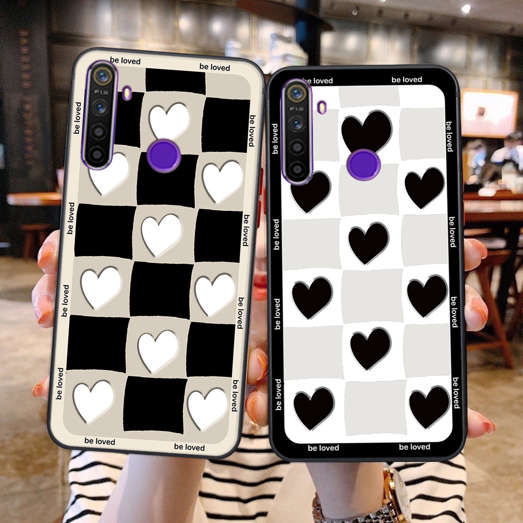Ốp lưng Realme 3/ 5/5i / 6i / C3 in hình tim, kẻ vuông mẫu mới CỰC XINH