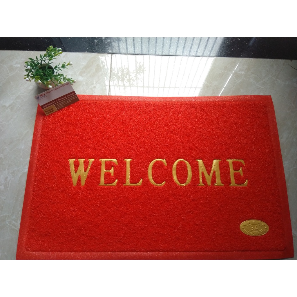 Thảm chùi chân welcome, thảm nhựa welcome 60x90 40x60 50x70