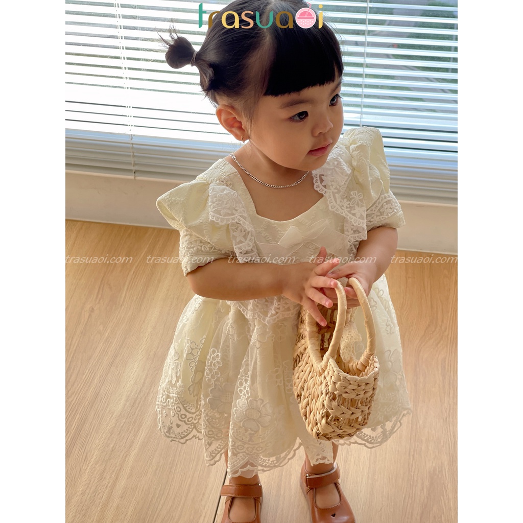 Đầm cho bé gái, váy lolita cho bé gái kiểu dáng tiểu thư dự tiệc sinh nhật, thôi nôi - TRASUAOI D032