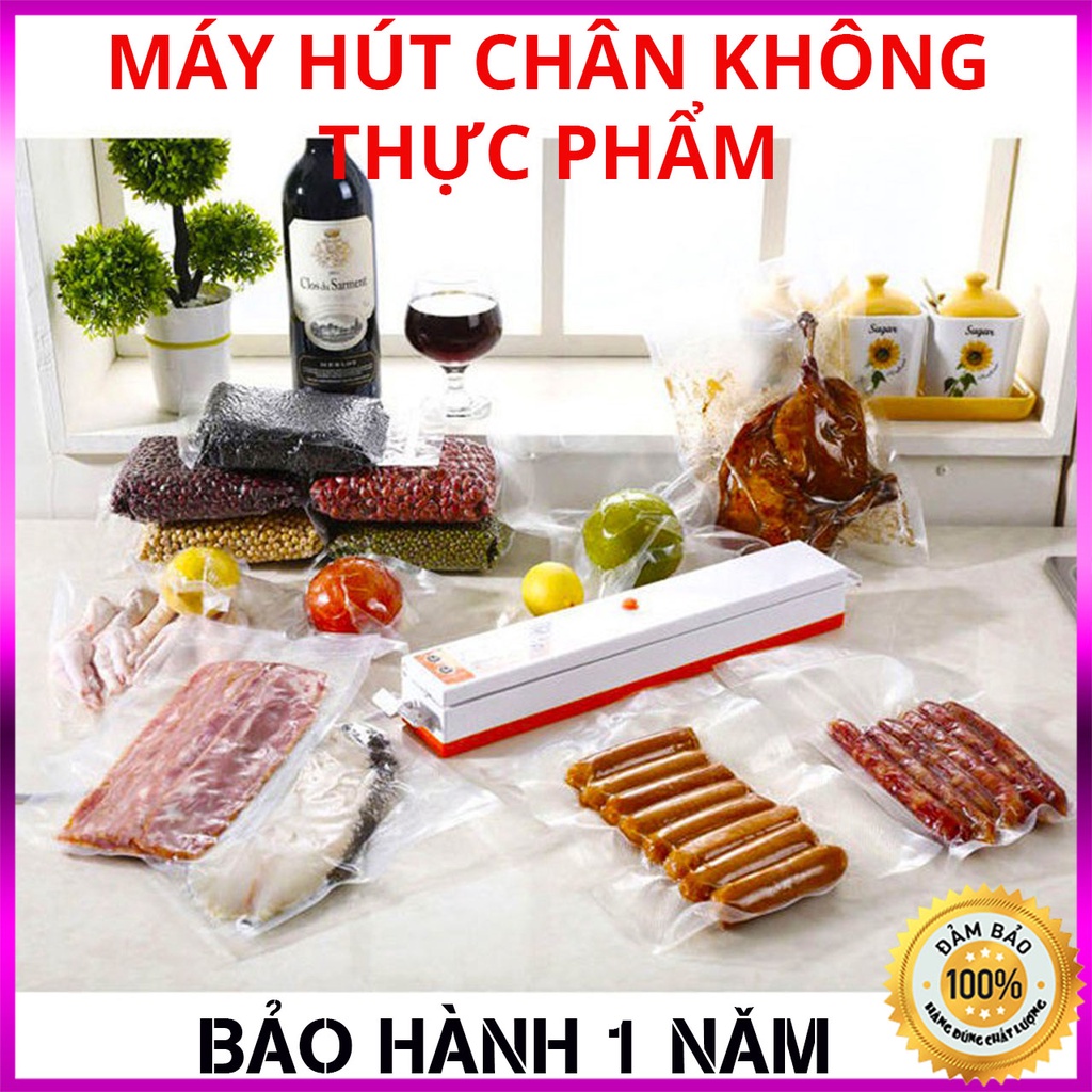 Máy hút chân không thực phẩm mini cao cấp bảo hành 12 tháng bảo quản thực phẩm tiện lợi TẶNG KÈM 10 túi nhám