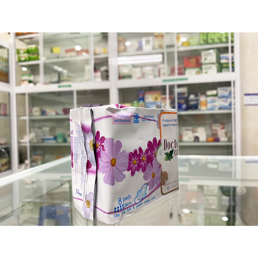 Băng vệ sinh thảo dược Doctor care ban ngày, đêm và hàng ngày hộp 3,8 và 20 miếng mềm mại, vừa thấm hút tốt, khô thoáng