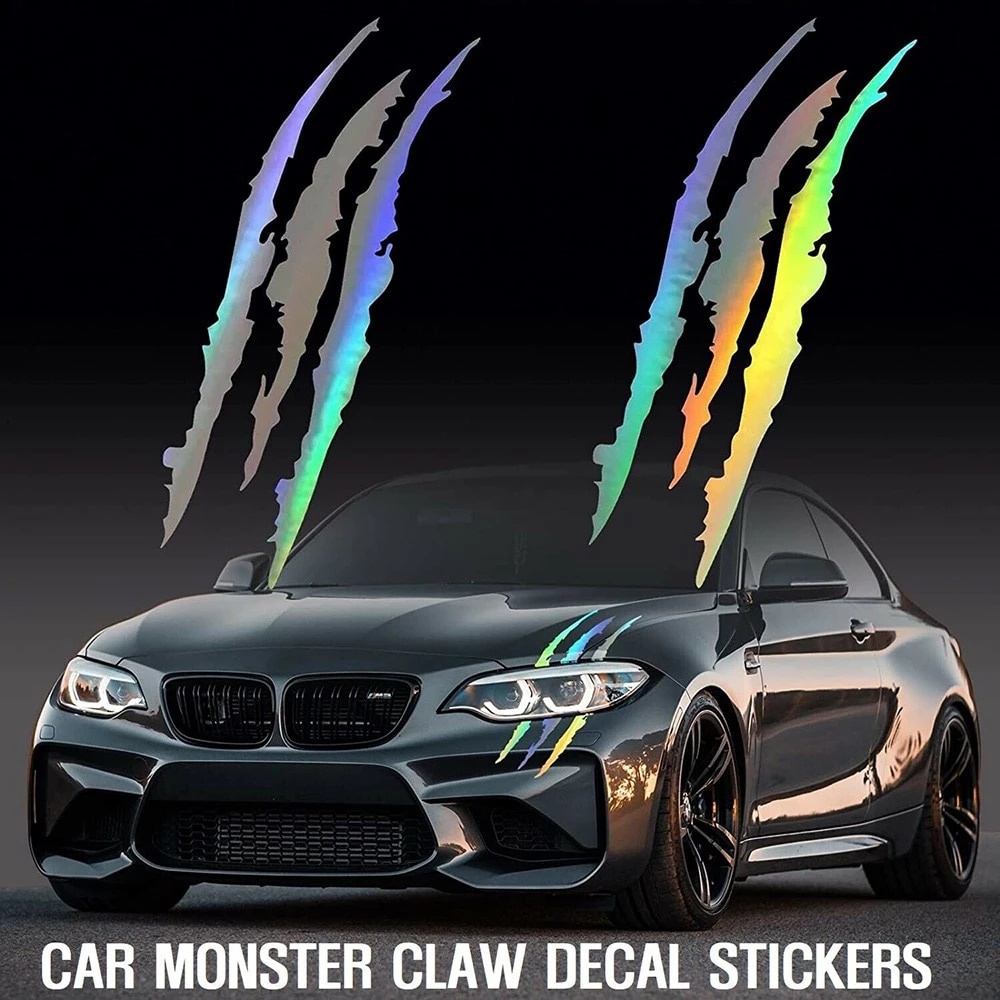 Tem Móng Vuốt Cỡ Lớn Phản Quang Dán Trang Trí Nóc Xe, Nắp Capo Xe Ô Tô Kích Thước 130x34cm