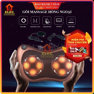 Gối massage, gối massage hồng ngoại 8 bi thư giãn cổ vai gáy chân tiện lợi Bảo hành 12 tháng lỗi 1 đổi 1 trong 7 ngày