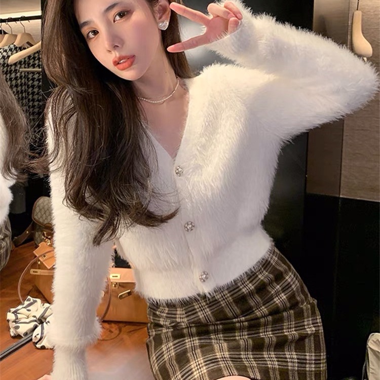 Áo khoác cardigan SUXI dệt kim tay dài phong cách Hàn Quốc thời trang mùa đông dành cho nữ