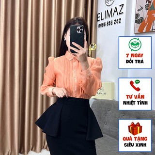 Sơ mi nữ sơ mi nữ công sở trơn tơ tằm, 2 màu, ea22.199