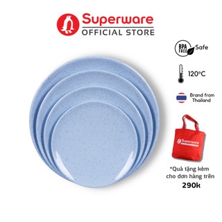Dĩa cạn màu blue stone 100% nhựa melamine an toàn sức khỏe | superware thái lan