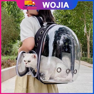 Image of Tas Astronot Kucing Transparant Tas Ransel Travelling Hewan Anjing Pet Cargo Bag Wojia