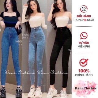 Quần jeans nữ lưng cao trơn ôm body lưng siêu cao