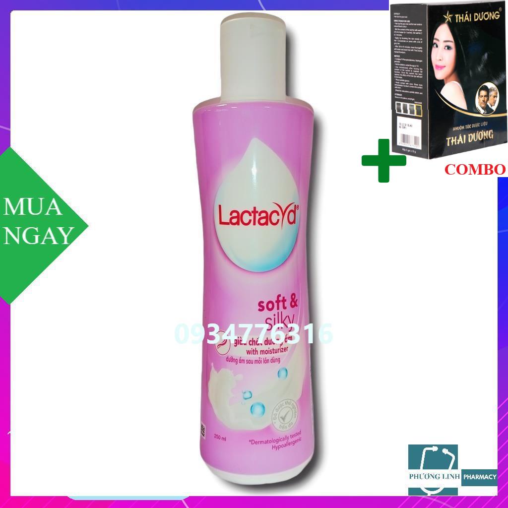 Combo Gội Là Đen Thái Dương+ Dung dịch vspn Lactacyd Soft Silky chai 250ml
