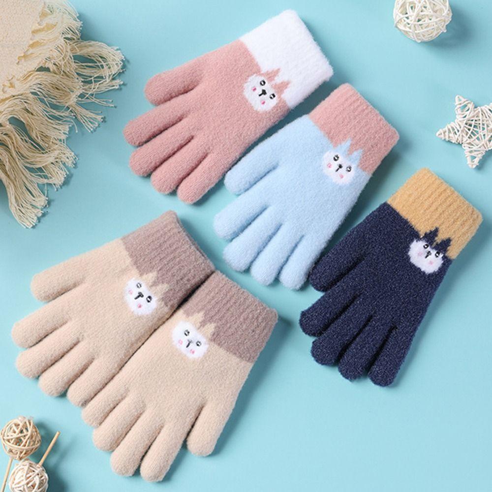 MELODYGOODS1 Găng Tay Lái Xe Dệt Kim Hoạ Tiết Hoạt Hình Đáng Yêu