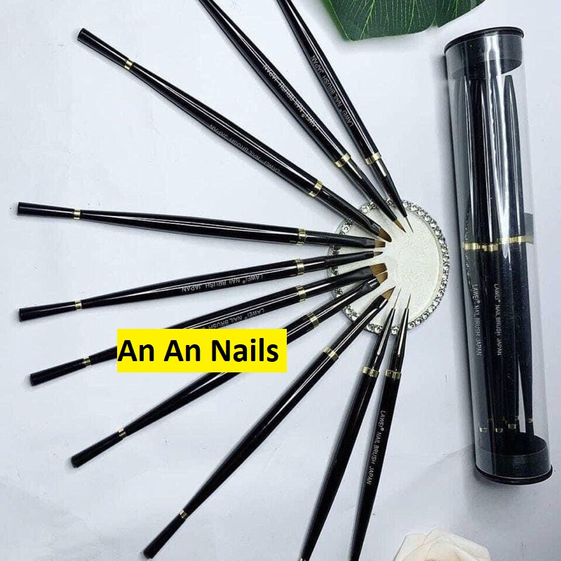 Set 10 cọ nail Lawei chính hãng Cọ vẽ móng chuyên dụng có đầy đủ các
