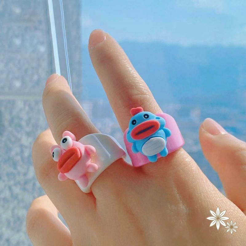 Mới Nhẫn Hở Hình Quái Vật Hoạt Hình Bằng Nhựa Resin Dễ Thương Thời Trang Mùa Hè