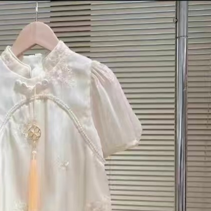 Đầm Sườn Xám Công Chúa Yangqi Mẫu Mới 2022 Thời Trang Mùa Hè Cho Bé Gái