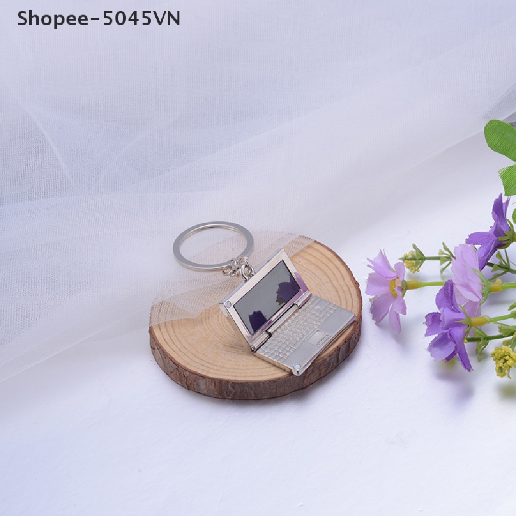 Móc Khóa Hình Notebook / Máy Tính Bằng Kim Loại Sáng Tạo
