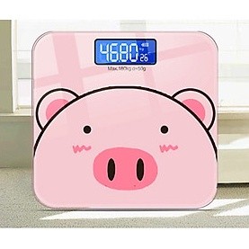Cân điện tử sức khỏe màn hình led mini hình chú heo xinh xắn - cân điện tử gia đình