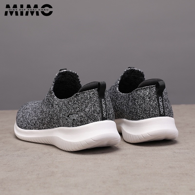 Giày Skechers mũi tên ghi đậm cho nữ, giày đi bộ, tập yoga êm nhẹ, thoáng khí, thiết kế thời trang