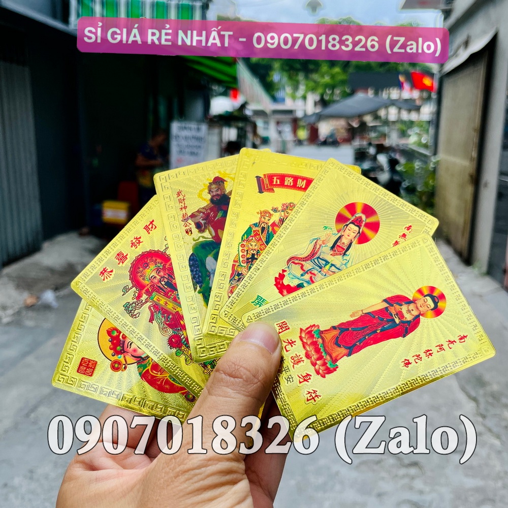 Thẻ Kim Bài Quan Âm Bồ Tát Plastic Vàng cầu bình An - Đã Khai Quang