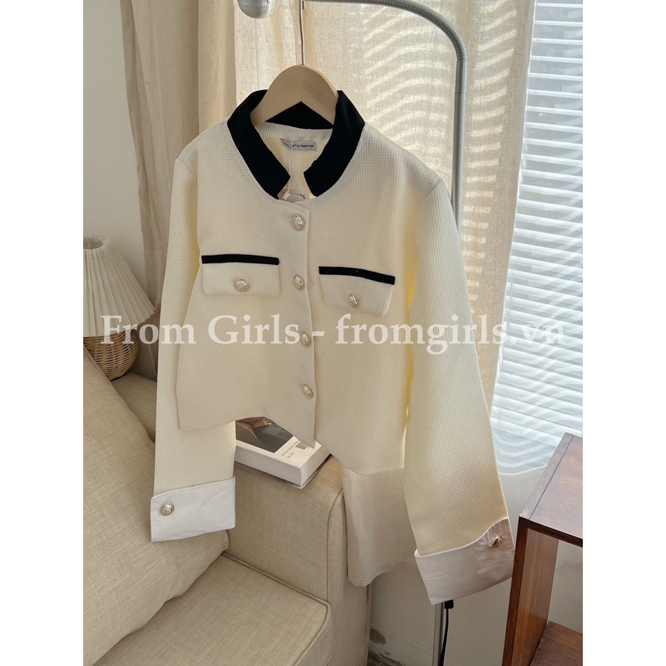 Áo khoác dạ dáng lửng, áo khoác croptop tay sơ mi tháo rời được from_girls - AK12