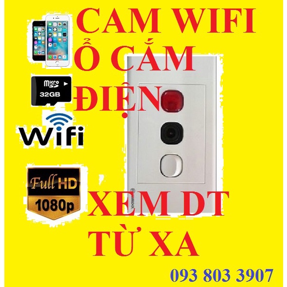 Camera Mini WiFi Ổ Cắm Điện 220V - Xem Trực Tiếp Từ Xa 4G Trên Điện Thoại, Full HD 1080P, Chất Lượng cao