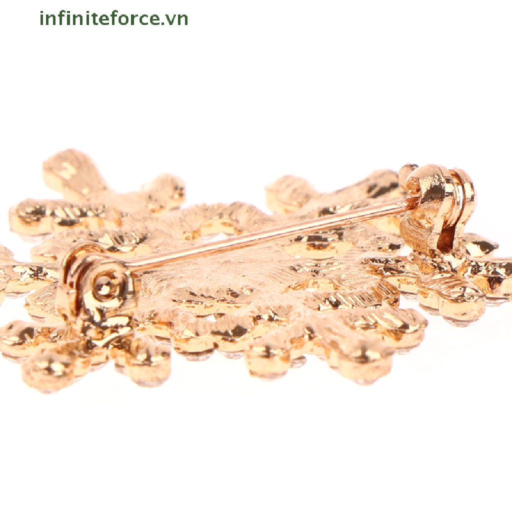 Ghim Cài Áo Hình Bông Tuyết Đính Đá Bằng Hợp Kim