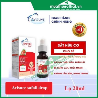 Sắt Avisure Safoli Drops hữu cơ dành cho bé 20ml