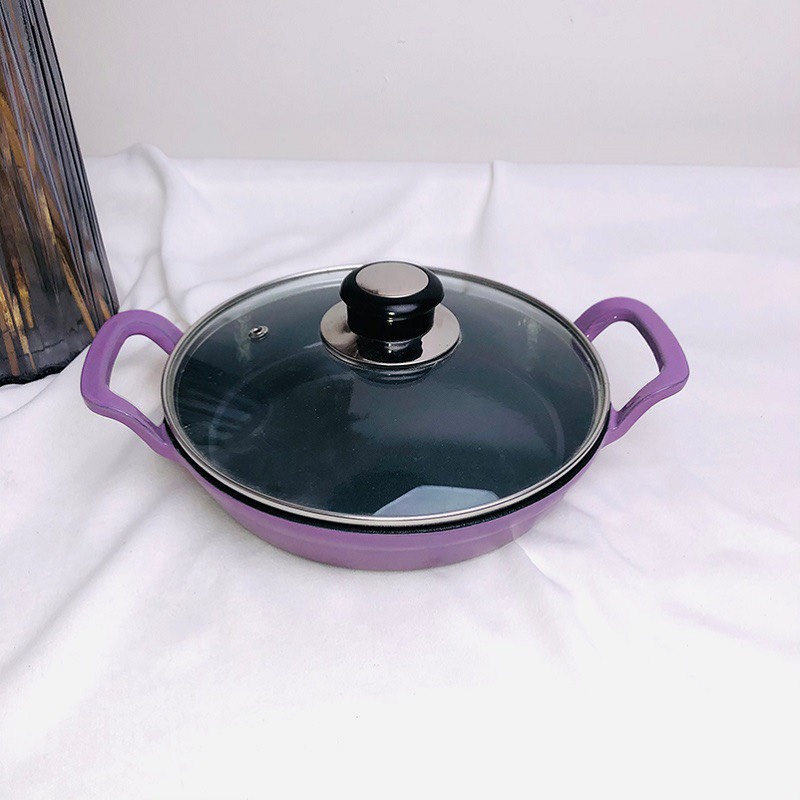 SCHẢO GANG CHỐNG DÍNH TỰ NHIÊN SIZE 20 NẮP KÍNH