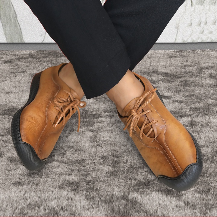 Giày mọi nam cột dây da bò GMN0208