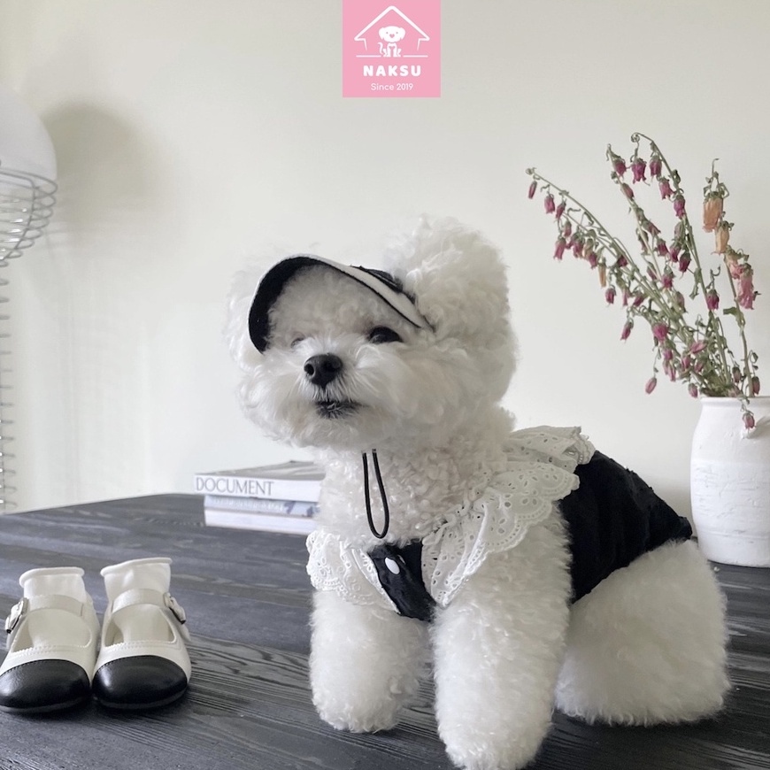 Áo Cho Chó Mèo Kèm Nón Đen Trắng, Quần Áo Thú Cưng Giá Rẻ Nakasu