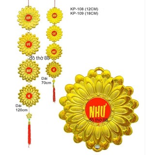 Dây treo hoa cúc câu đối chúc mừng năm mới ( 4 miếng)