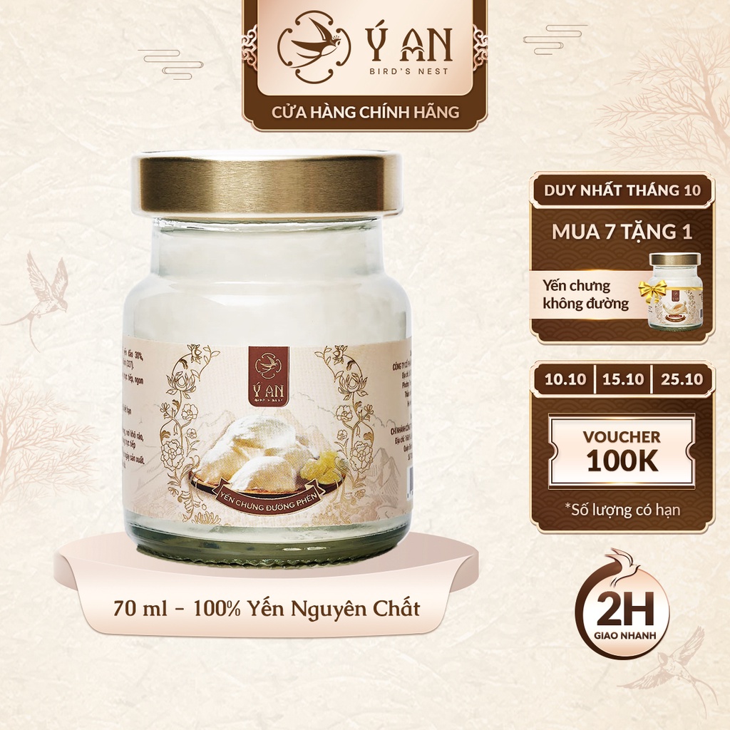 Yến chưng sẵn đường phèn Ý An thơm ngon bổ dưỡng hũ 70ml
