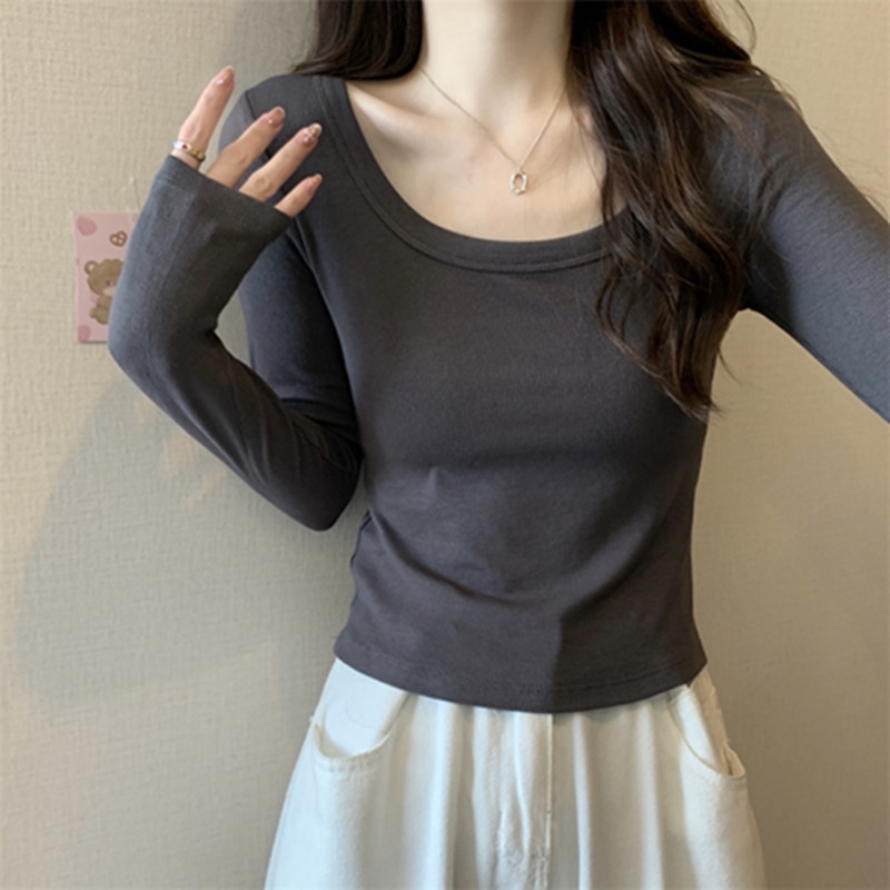 NRVP Áo Thun Nữ Dài Tay Dáng Rộng Thời Trang Hàn Quốc