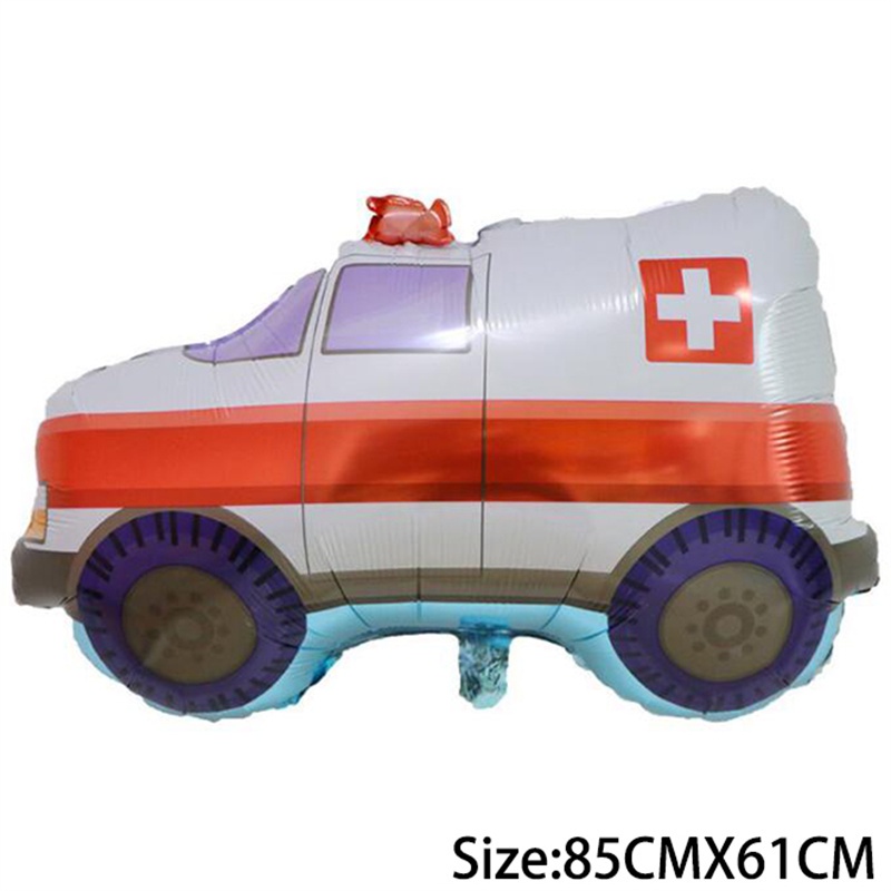 1 Bong Bóng Hình Xe Cứu Hỏa Hoạt Hình Trang Trí Tiệc