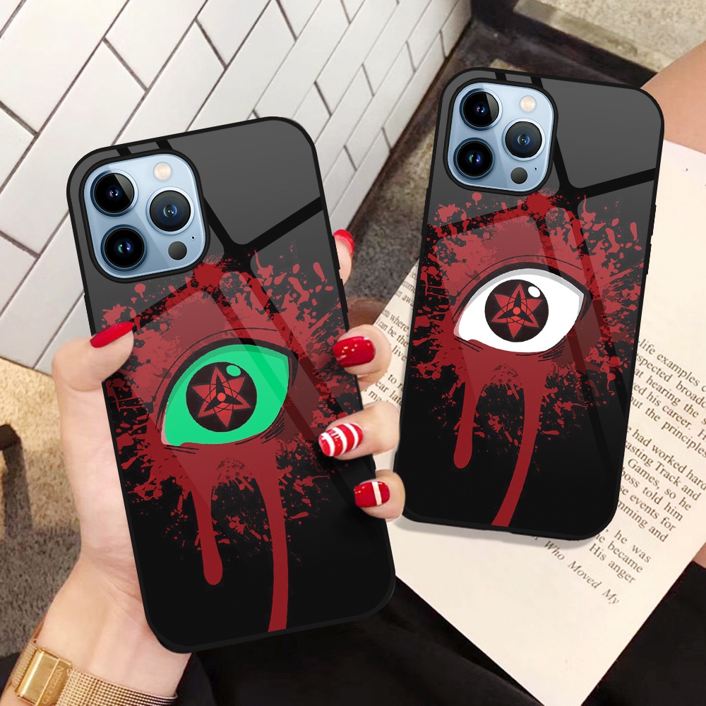 Ốp Điện Thoại Kính Cường Lực Dạ Quang In Hình Anime Naruto Cho iPhone 12 mini XR XS Max 11 Pro 7 8 6 5 SE 2022