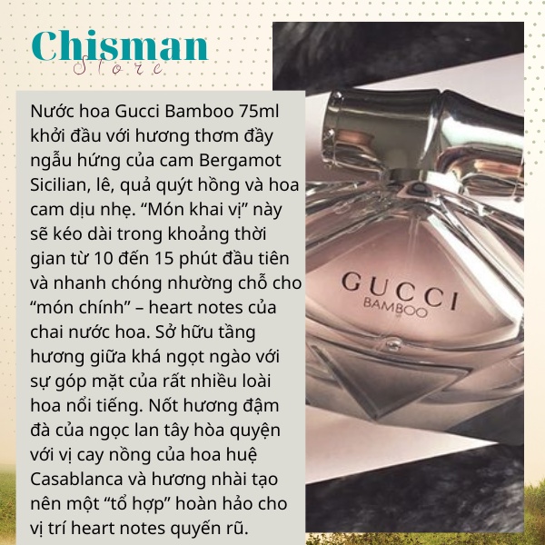 Nước Hoa Nữ Bamboo EDP 100ml- Mùi hương quyến rũ sang trọng, lưu hương lâu- Chisman