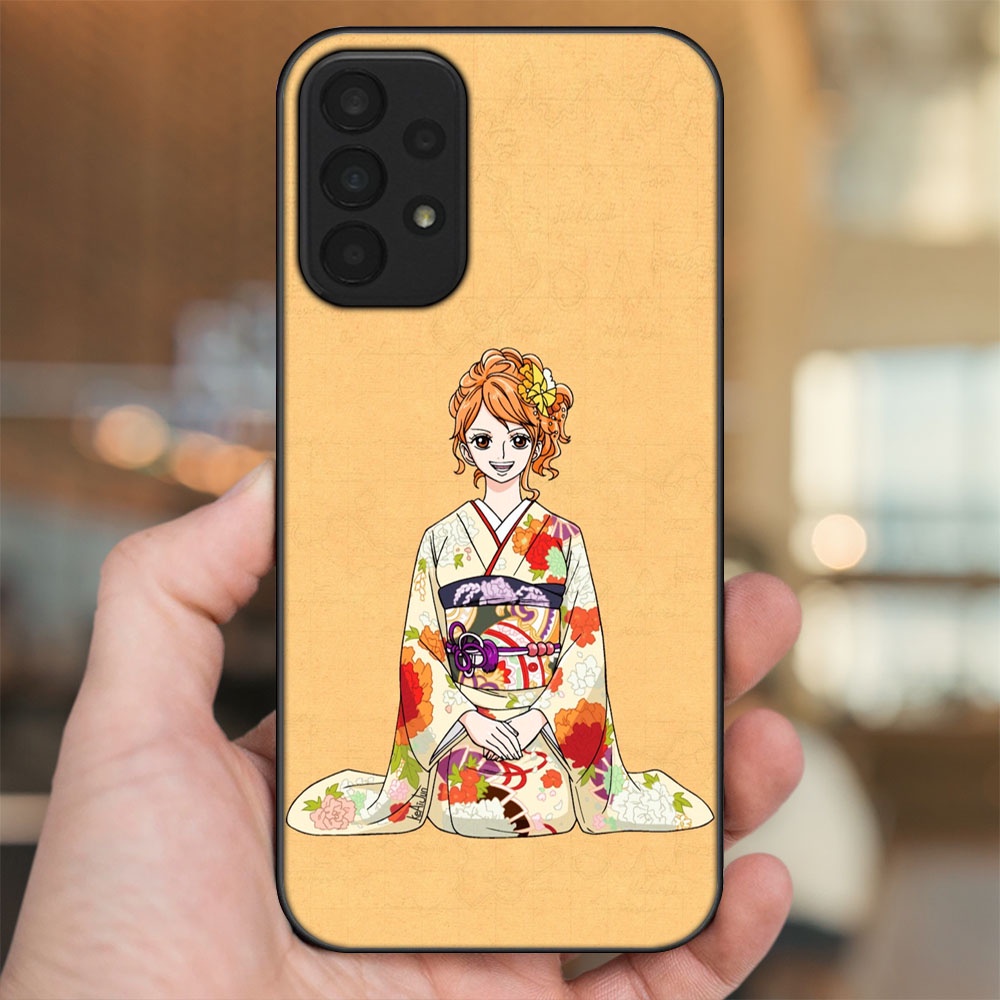 Ốp lưng Samsung A23 viền đen in hình Nami One Piece Đảo Hải Tặc