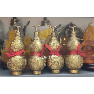 Hồ lô bát quái, hồ lô đồng, hồ lô phong thủy bằng đồng 18cm