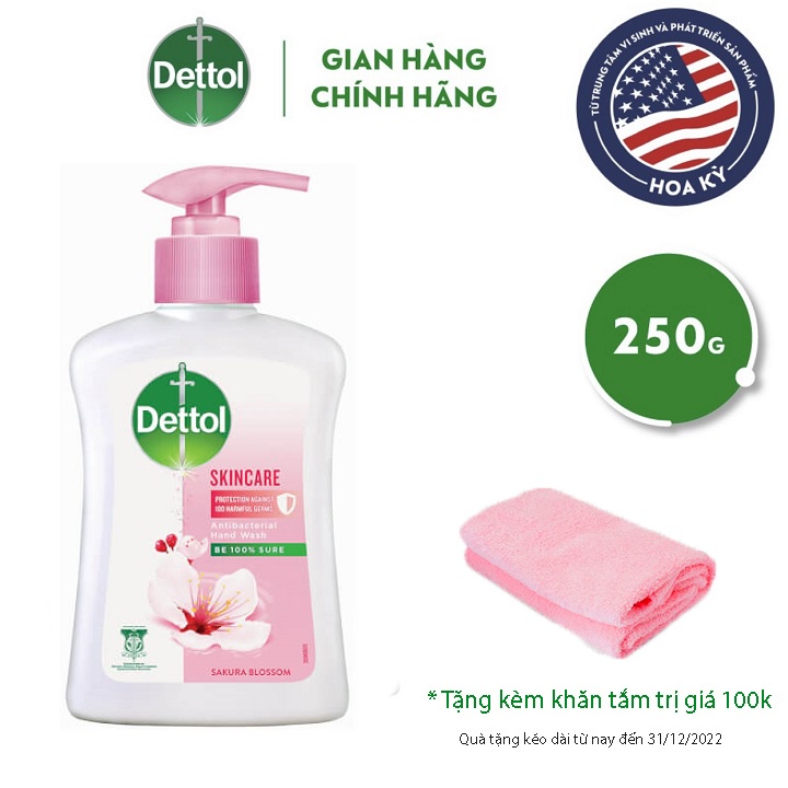 - Nước rửa tay Dettol kháng khuẩn chăm sóc da - Chai 250g