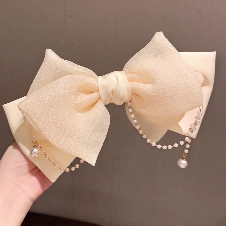 Kẹp Tóc Nơ Đính Ngọc Trai Giả Xinh Xắn Thời Trang