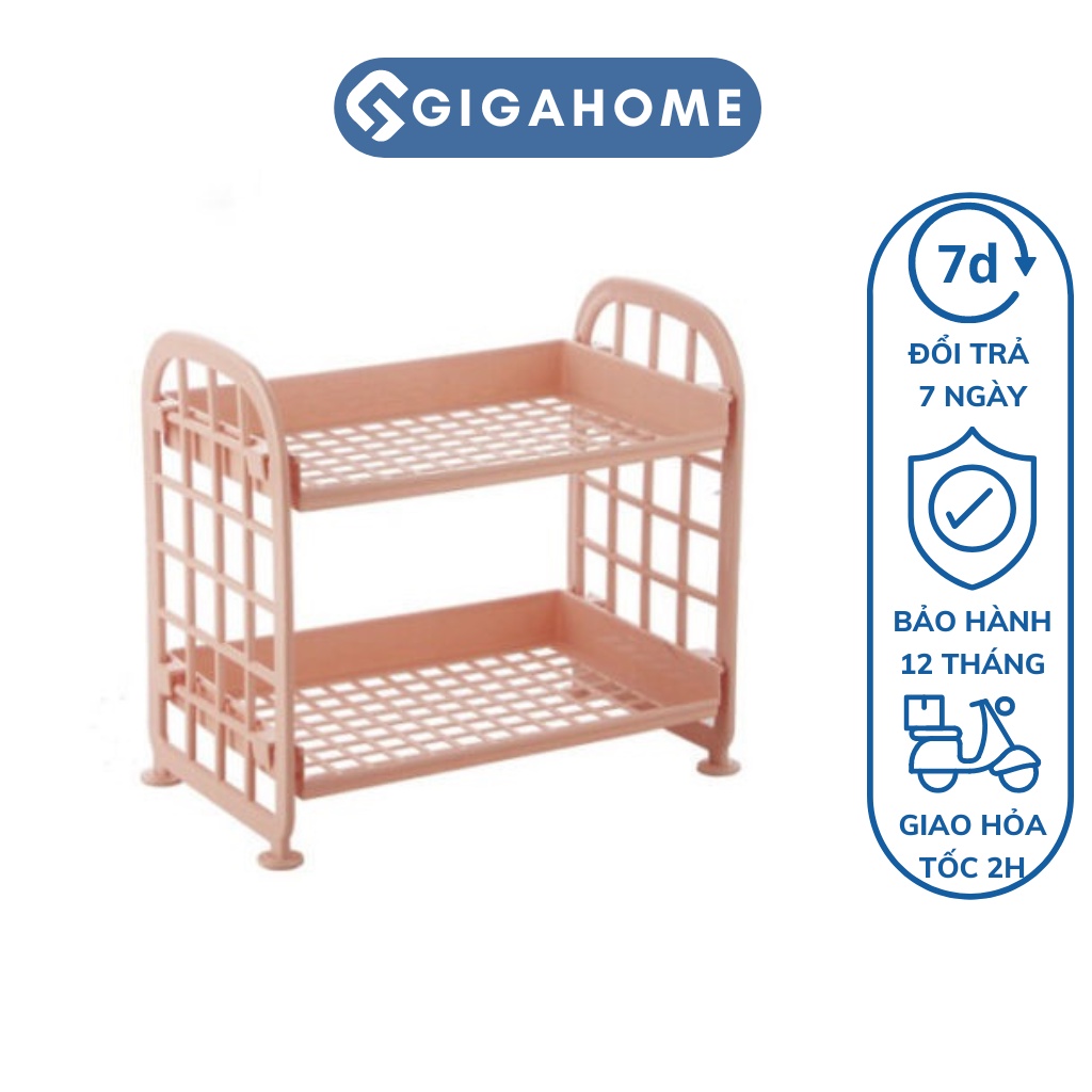 Kệ Nhựa Mini 2 Tầng GIGAHOME Để Bàn Đựng Đồ Đa Năng Siêu Xinh 4218