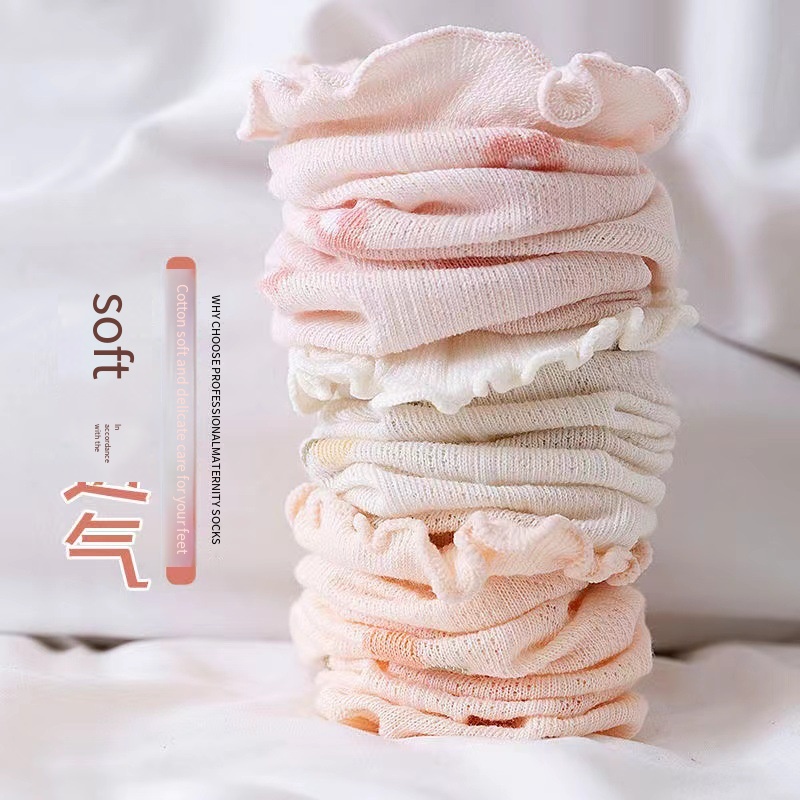 Vớ Cotton Mỏng Cổ Trung Thoáng Khí Màu Sắc Ngọt Ngào Thời Trang Xuân Hè Cho Nữ