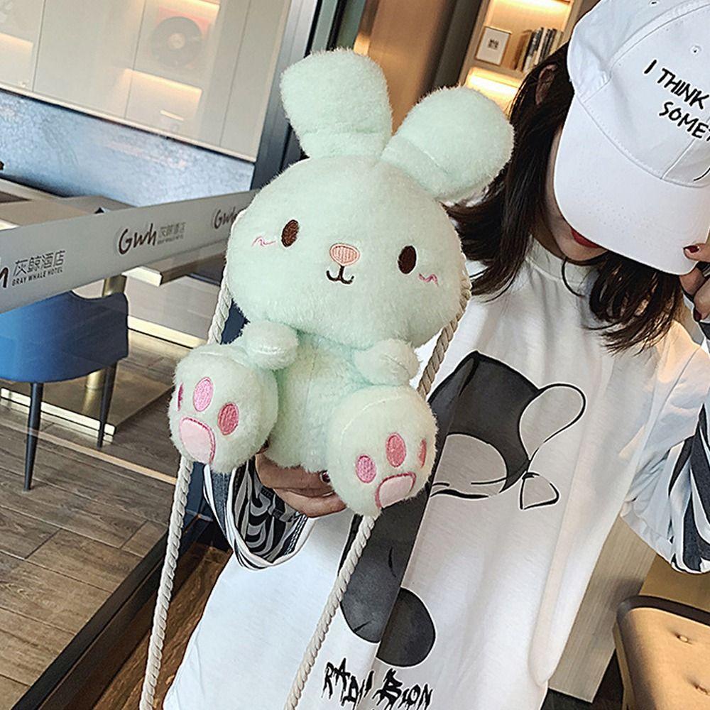 Túi Đeo Vai Hình Thỏ Nhồi Bông Cỡ Lớn Dễ Thương